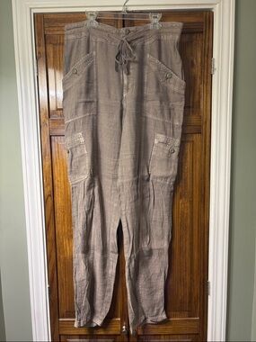 American Age Taupe Cargo Pants with Drawstring